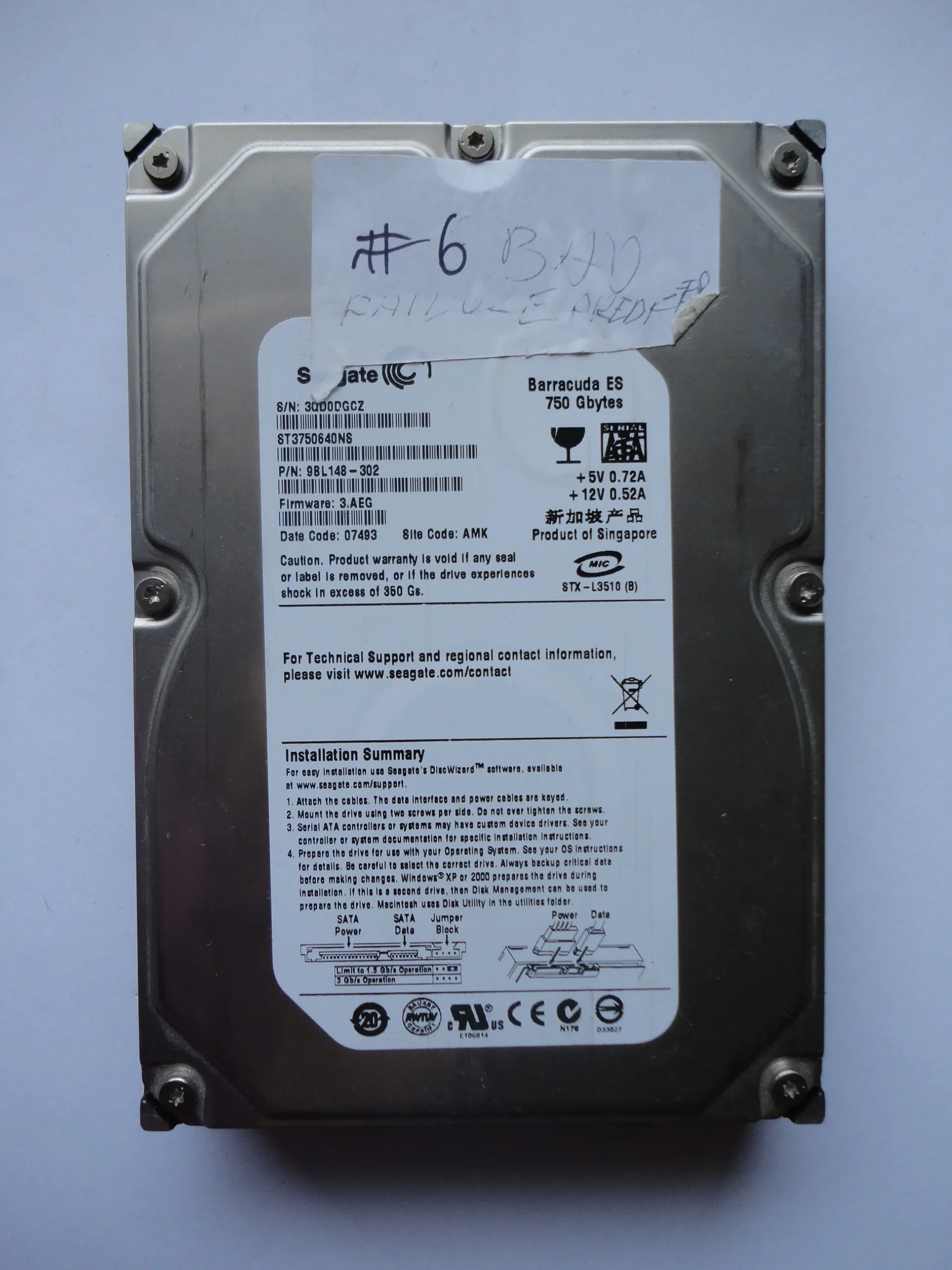 Kietasis diskas - Seagate Baracuda - 750 GB - ST3750640NS