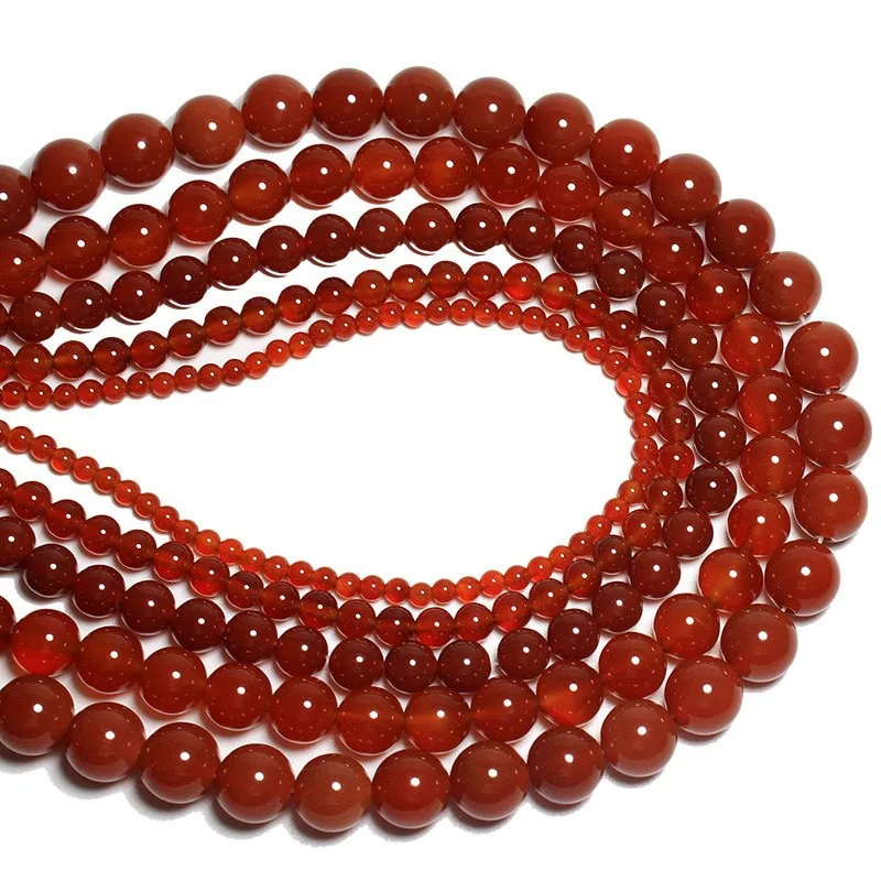 Karoliukai "Stiliaus elegancija 3" (raudonasis agatas)