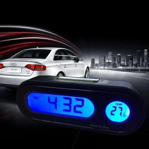 Laikrodis su termometru automobiliui "Naktinis stilius"