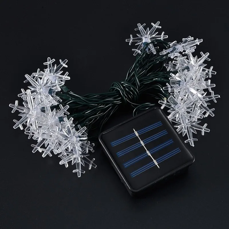 Saulės energija įkraunama girlianda "Naktinės snaigės"