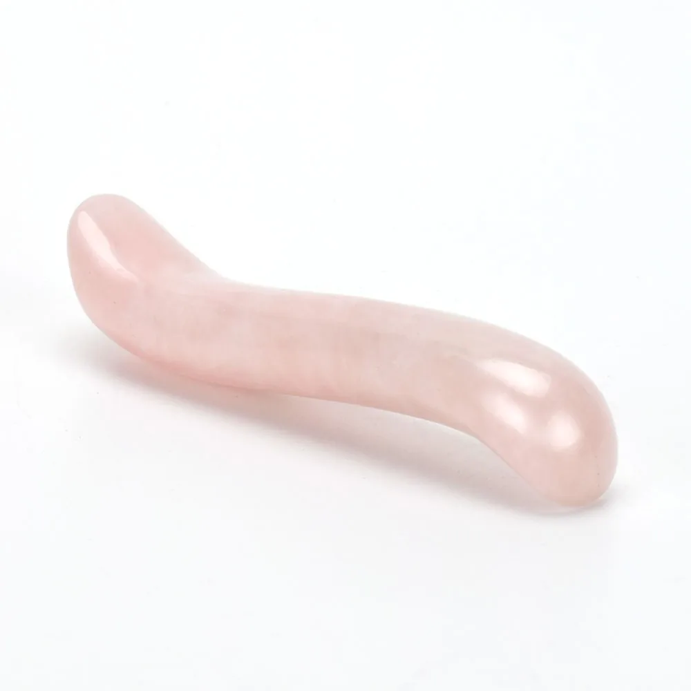 Rožinio kvarco masažinė lazdelė "Acupuncture Pro 4" (10 cm)