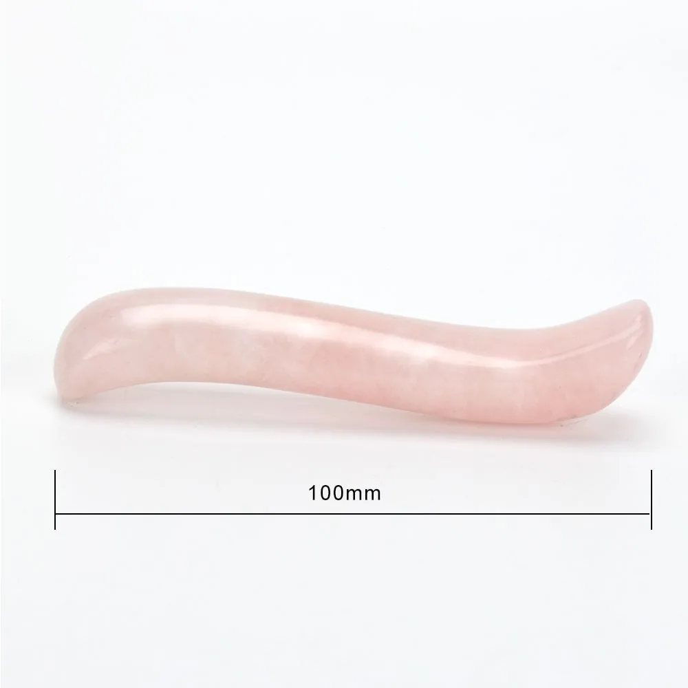 Rožinio kvarco masažinė lazdelė "Acupuncture Pro 4" (10 cm)