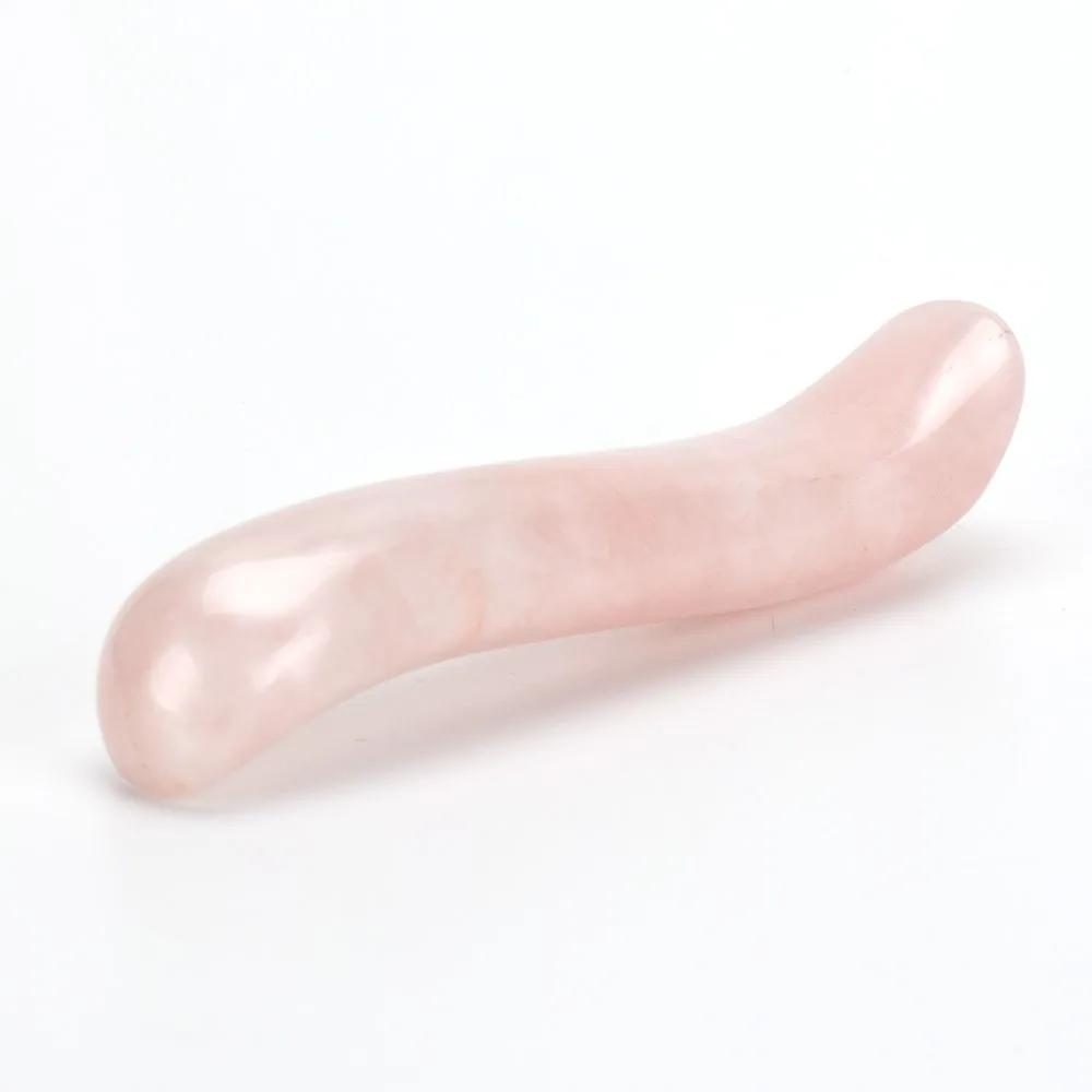 Rožinio kvarco masažinė lazdelė "Acupuncture Pro 4" (10 cm)