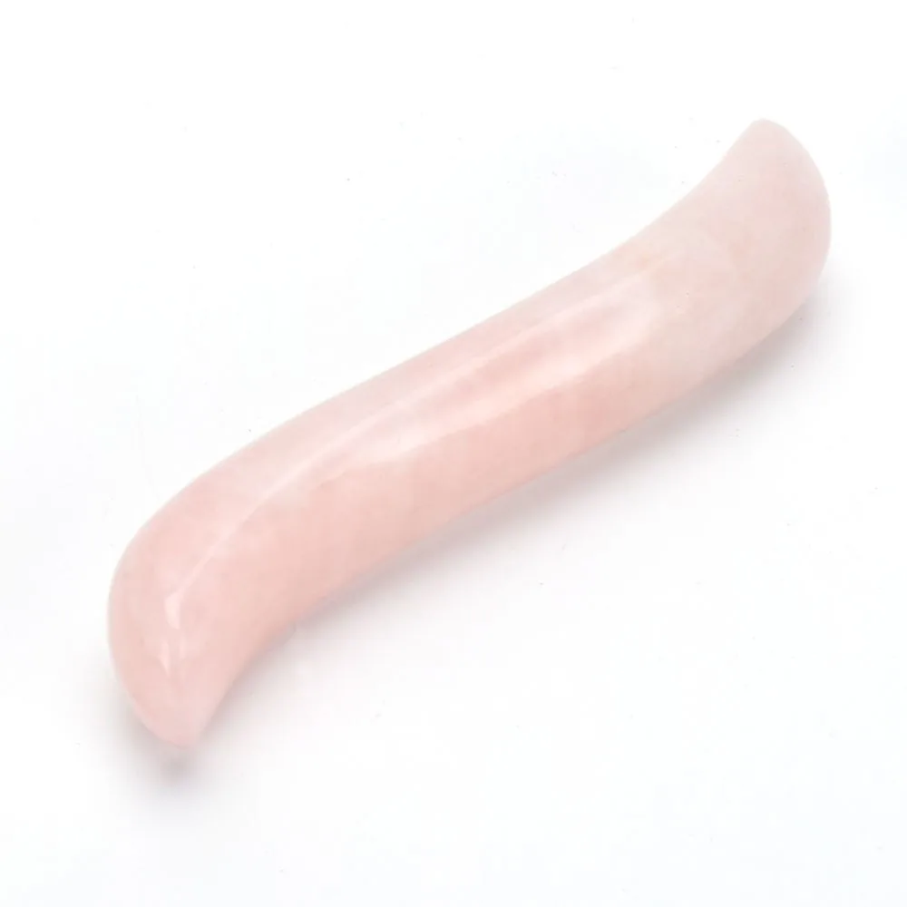 Rožinio kvarco masažinė lazdelė "Acupuncture Pro 4" (10 cm)