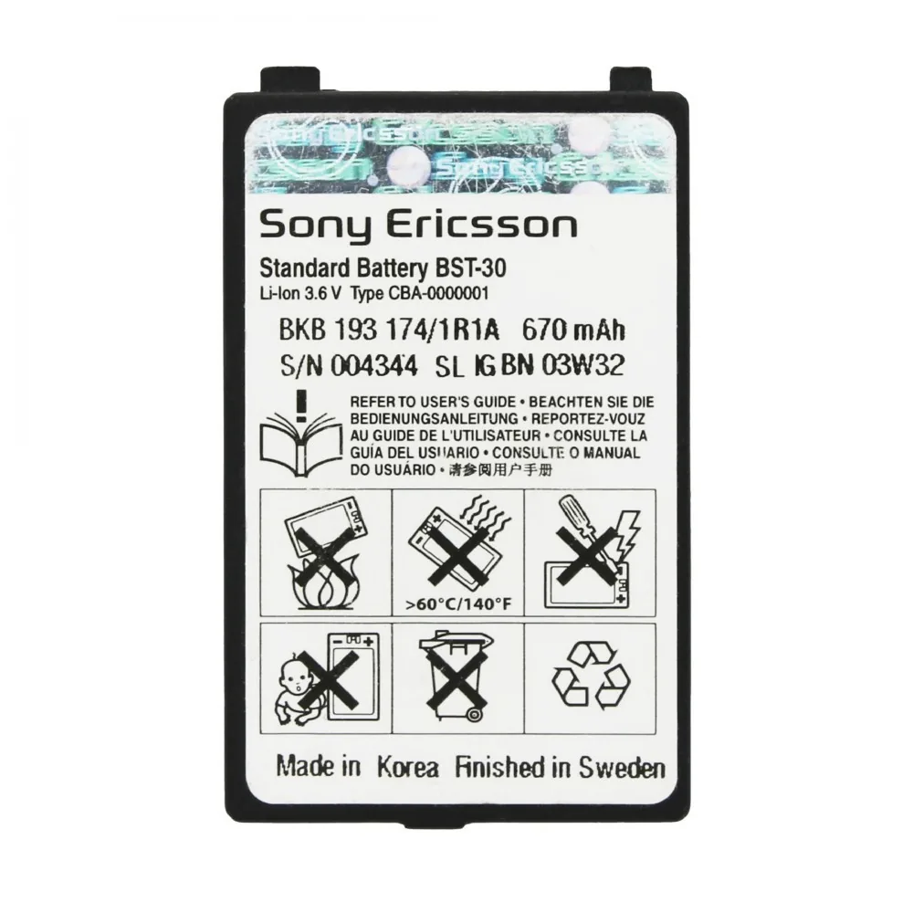 Originali Sony Ericsson BST-30 baterija