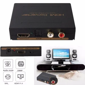 HDMI į HDMI ir SPDIF + RCA audio keitiklis
