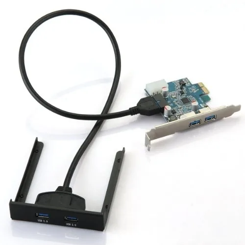 PCI Express į USB 3.1 plokštė + priekinis skydelis "Black