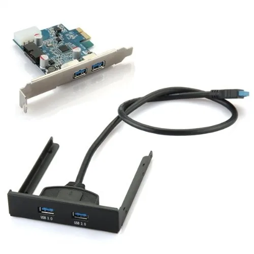 PCI Express į USB 3.1 plokštė + priekinis skydelis "Black