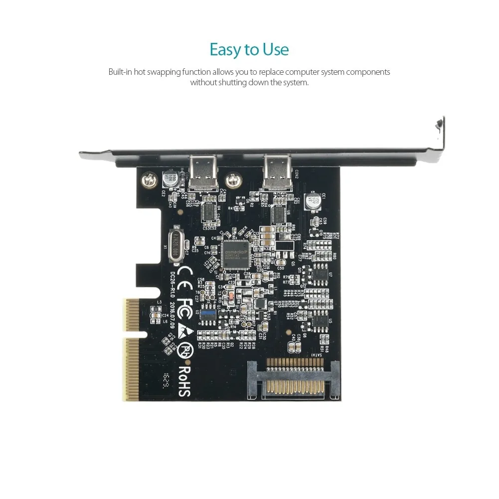 PCI Express į Type-C plokštė "Black Edition Pro 4"