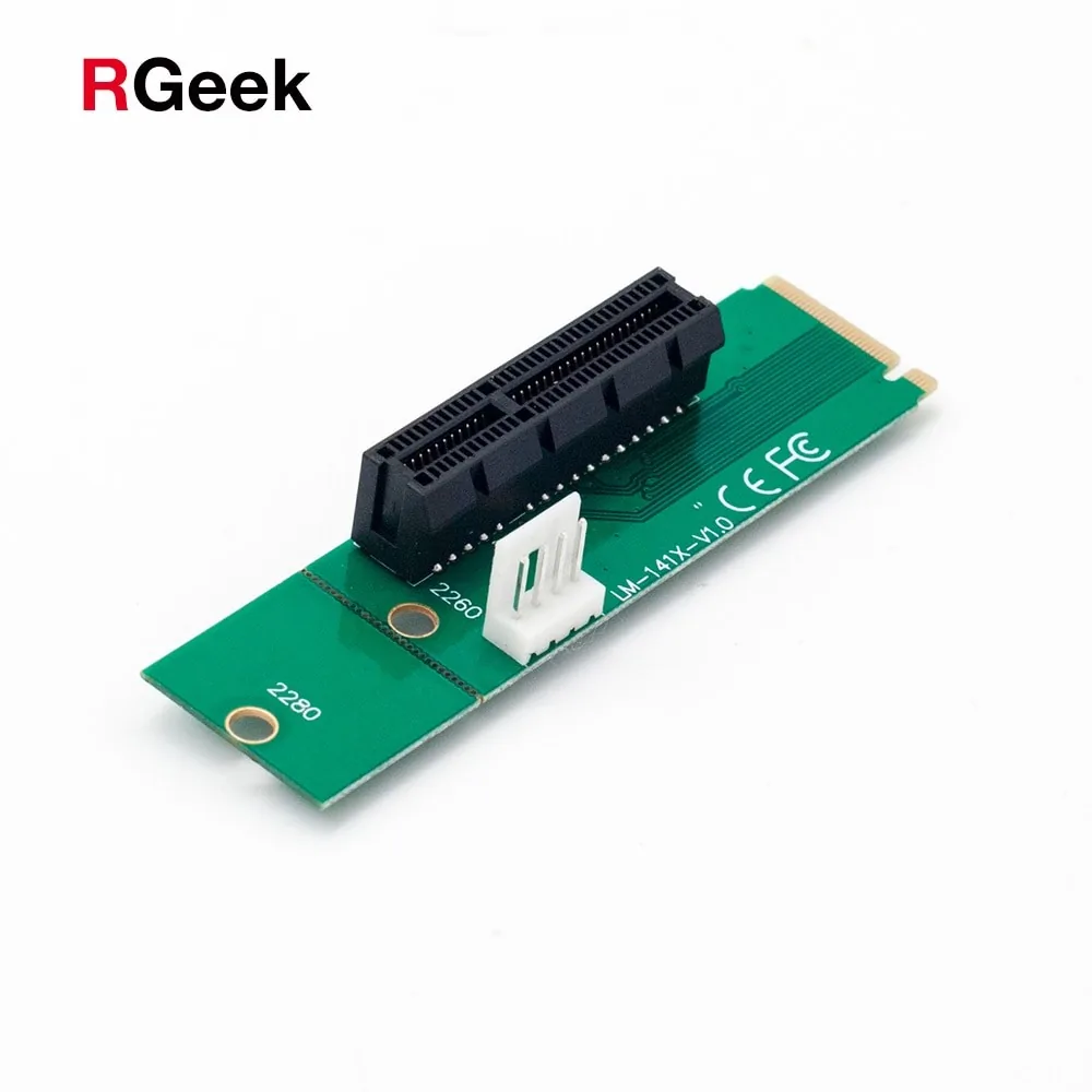 M.2 į PCI-E 4x 1x plokštė "Green edition" (BTC/ETH kasimui