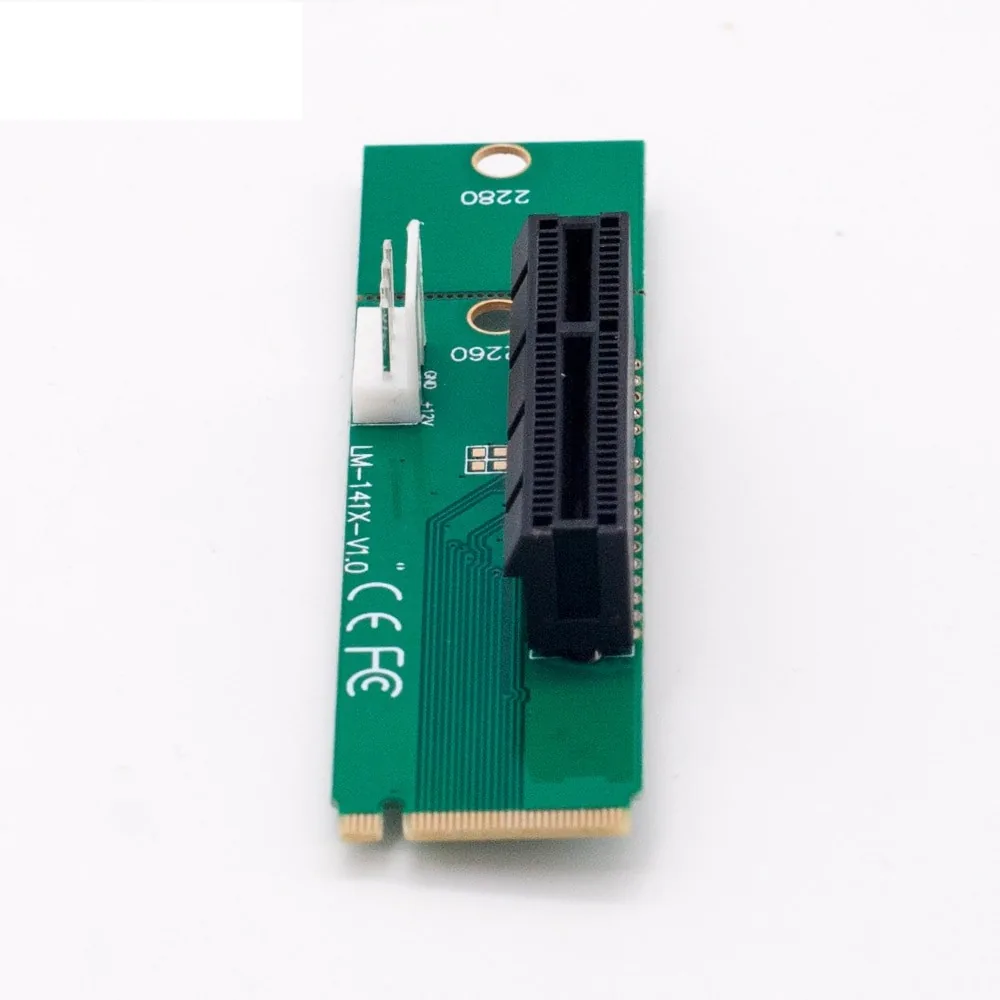 M.2 į PCI-E 4x 1x plokštė "Green edition" (BTC/ETH kasimui