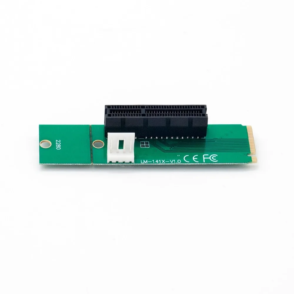 M.2 į PCI-E 4x 1x plokštė "Green edition" (BTC/ETH kasimui