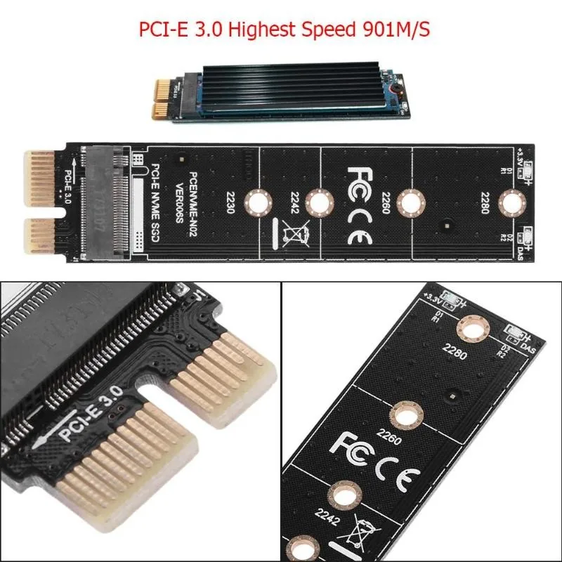 M.2 į PCI-E plokštė "Black edition" (NVME, NGFF)