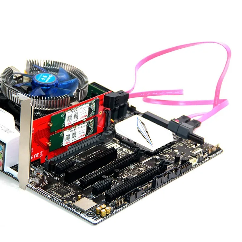 PCI-E M-key, B-key plokštė "Red edition" (iki 39 Gbps)