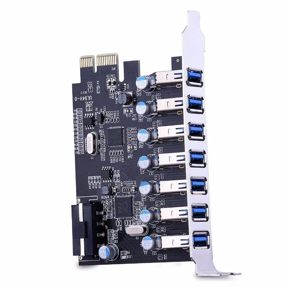 PCI-E USB 3.0 plokštė "Black edition" (7 lizdai)