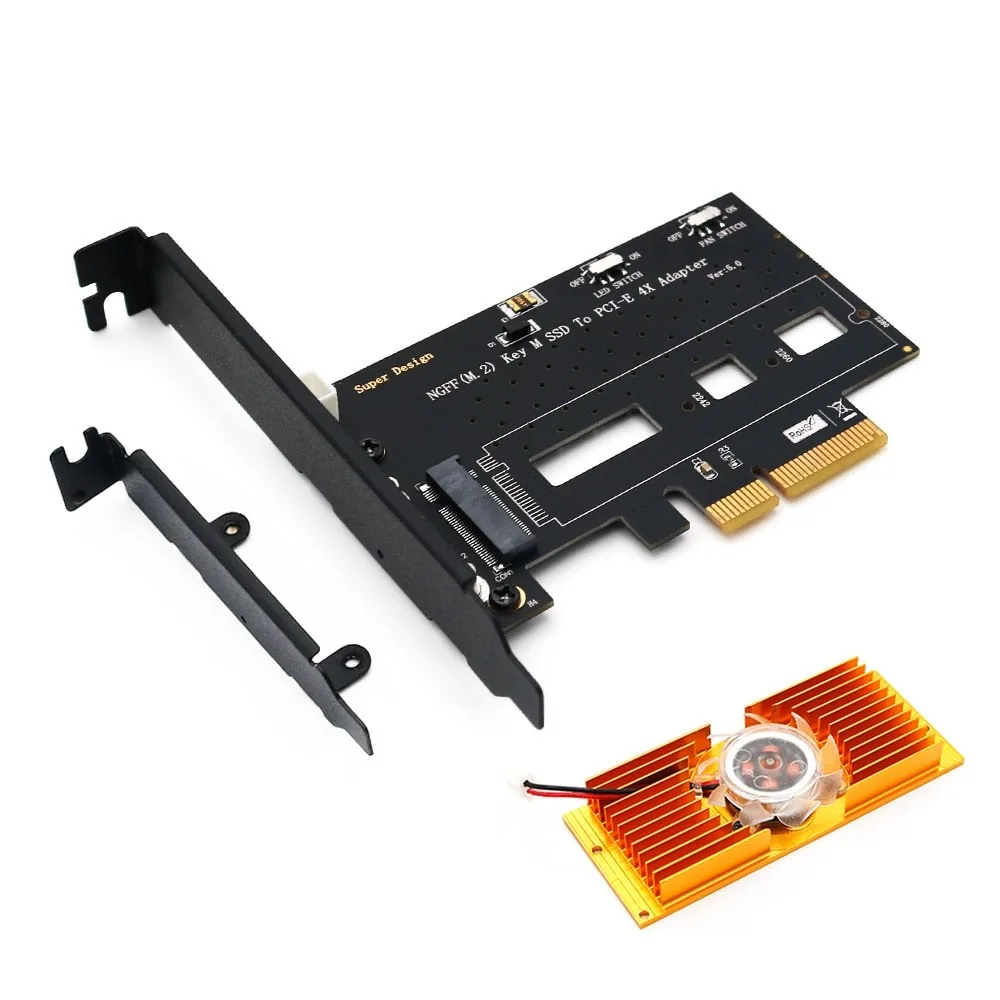 M.2 į PCI-E 3.0 X4 plokštė "Black edition Pro 6" (NVME, NGFF