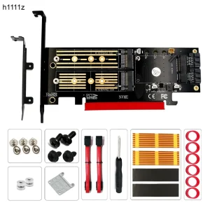 M.2 į PCI-E 3.0 X16 plokštė "Black edition Pro 7" (NVME, NGFF