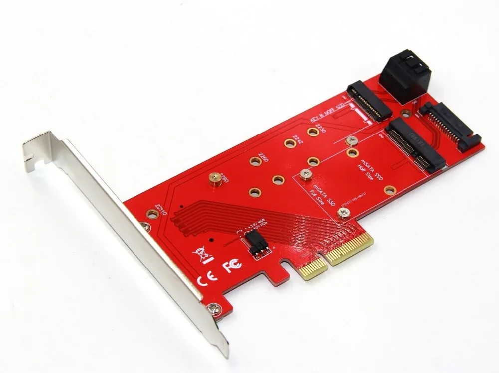 M.2 į PCI-E 3.0 X4 plokštė "Red edition Pro 8" (NVME, NGFF, SSD)