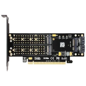 M.2 į PCI-E 3.0 X16 plokštė "Black edition Pro 9" (NVME, NGFF