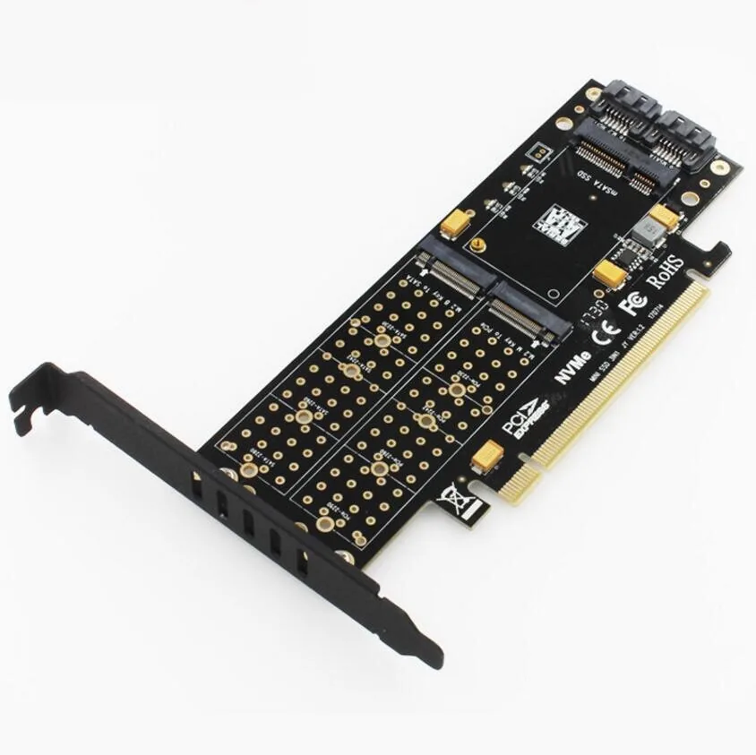 M.2 į PCI-E 3.0 X16 plokštė "Black edition Pro 9" (NVME, NGFF