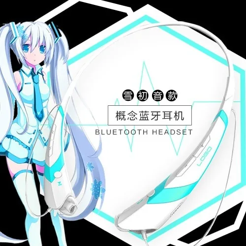 Belaidės ausinės "Hatsunės Miku stilius"