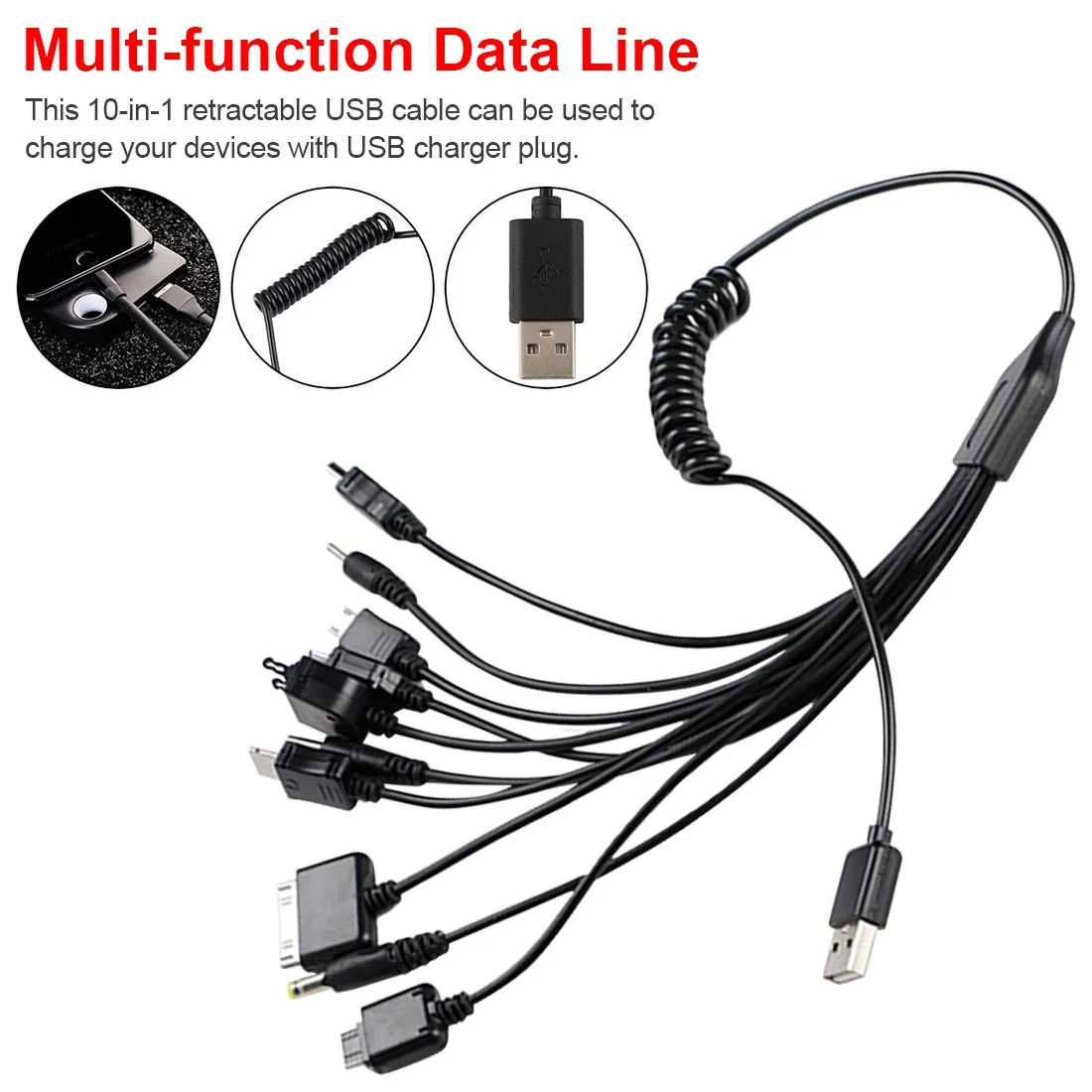 Universalus USB įkrovimo kabelis "Super Charger 2"