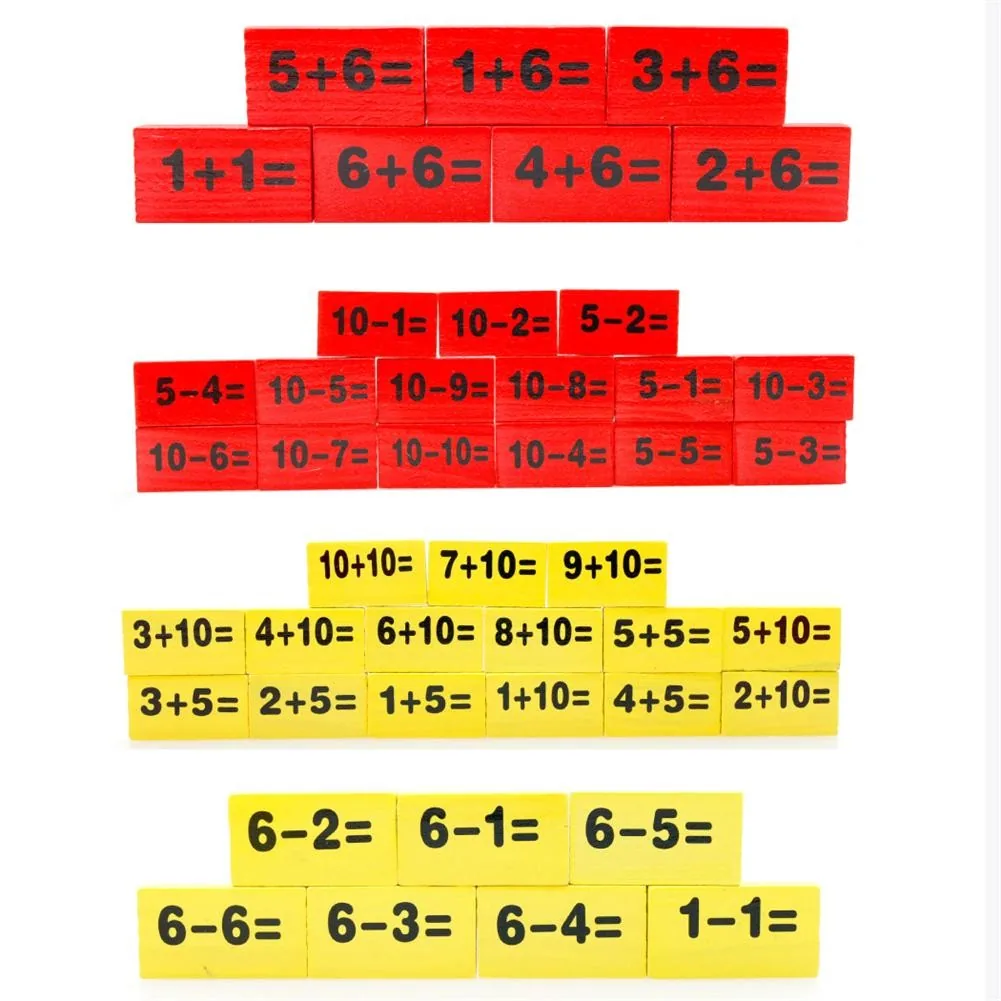 Vaikiškas medinis žaislas "Matematinis domino"