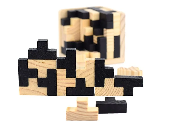 Medinė dėlionė "3D kūbas"