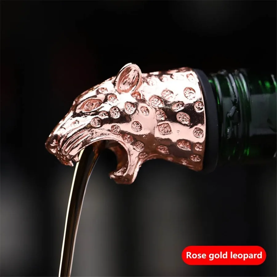 Šampano ir vyno butelio kamštis "Premium Rose Gold Leopard"