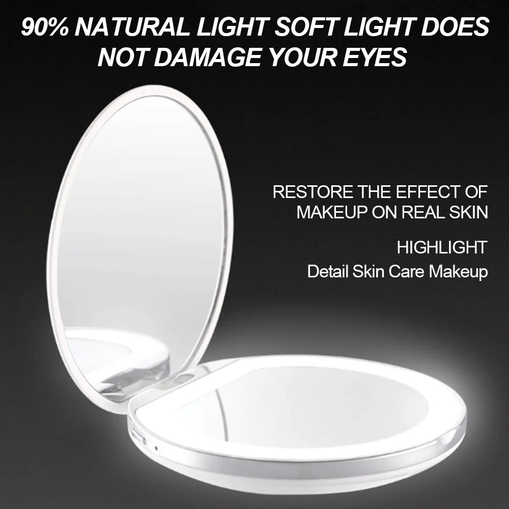LED nešiojamasis veidrodis makiažui "Pro Makeup Deluxe 6"