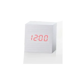 Laikrodis žadintuvas "Medžio kubas" (6 cm)