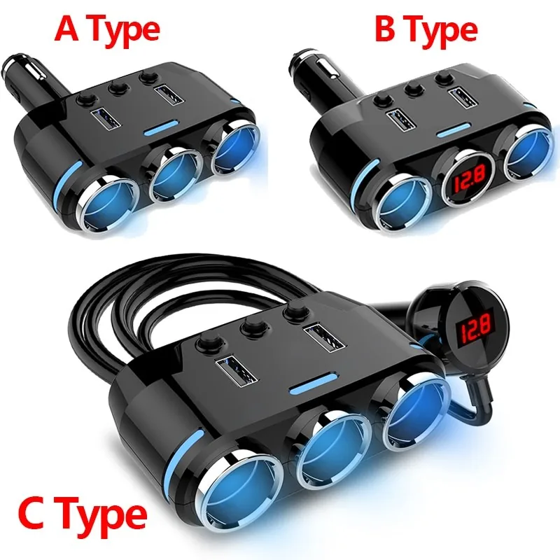 12V-24V automobilio cigarečių žiebtuvėlio lizdo skirstytuvas