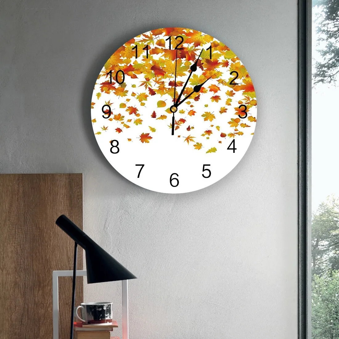 Sieninis laikrodis "Rudeniniai lapai krenta" (25 cm)