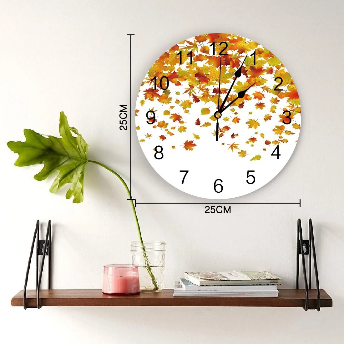 Sieninis laikrodis "Rudeniniai lapai krenta" (25 cm)