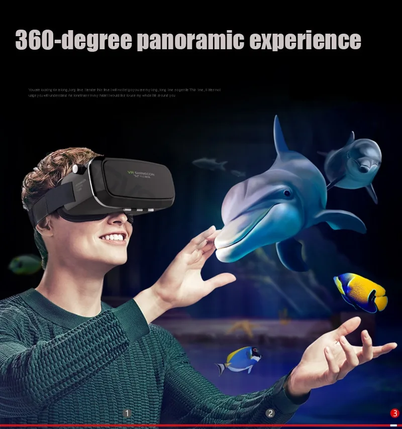 3D virtualios realybės akiniai "VR švytėjimas"