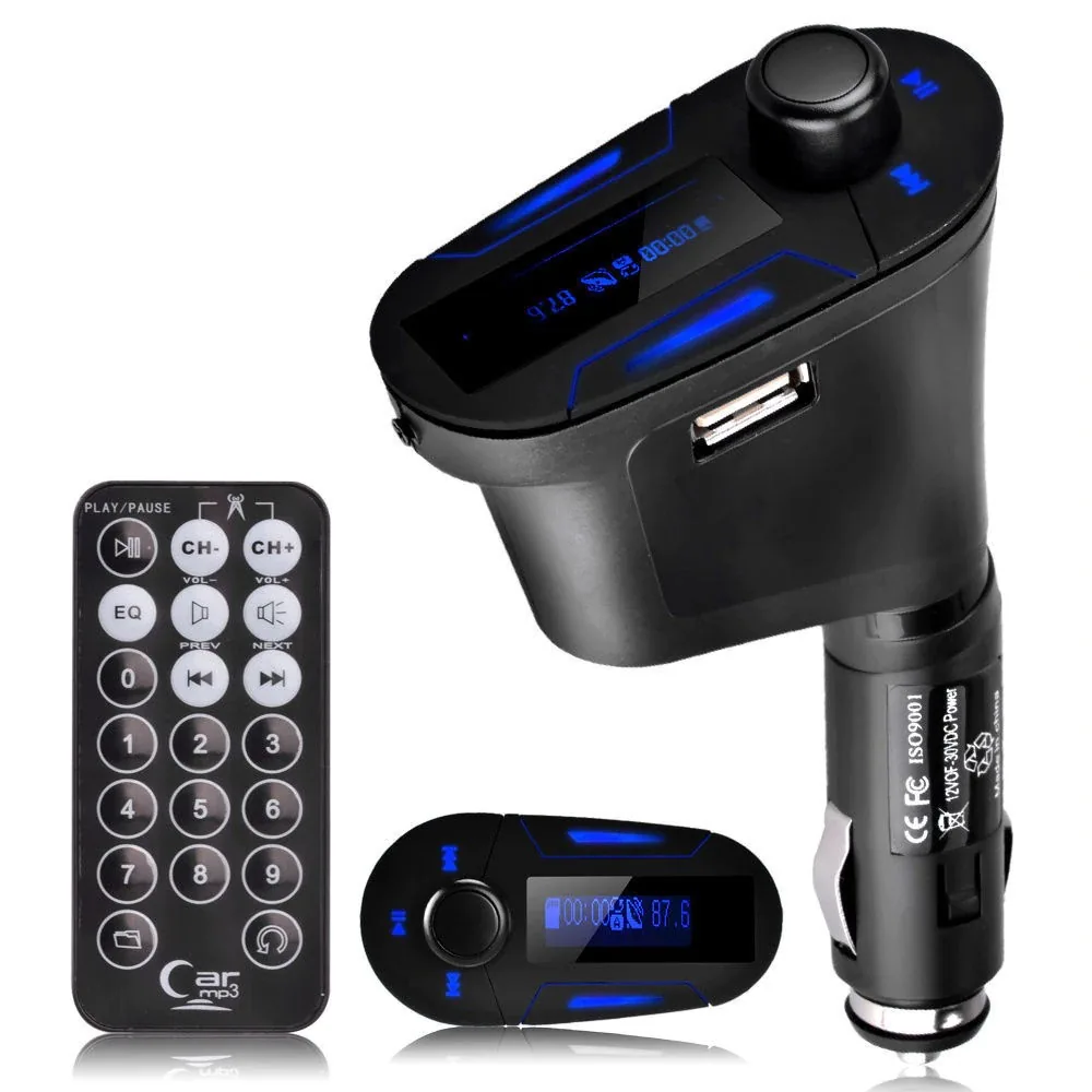 FM bangų moduliatorius automobiliams (su Bluetooth laisvų rankų