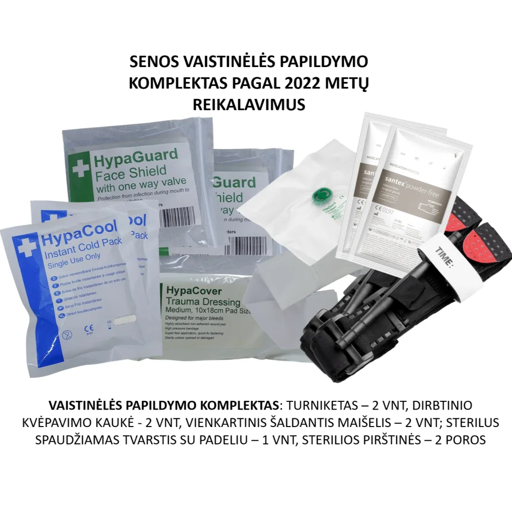 Pirmosios pagalbos rinkinys pilnas papildymo komplektas 2022