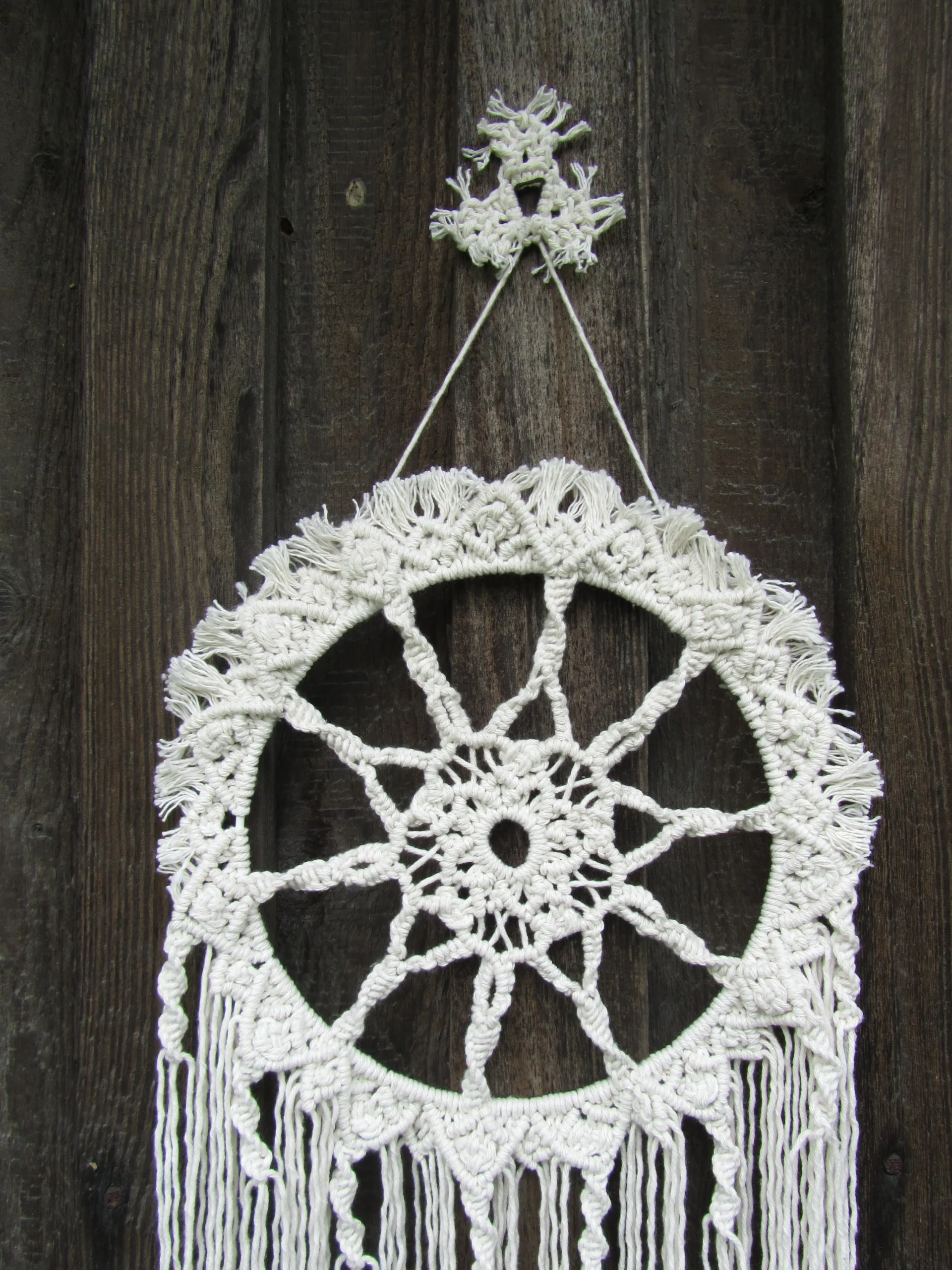 Macrame pinta rankų darbo dekoracija "Aušrinė žvaigždė"