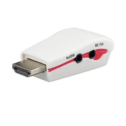 1080P HDMI į VGA vaizdo keitiklis adapteris + USB maitinimo