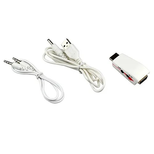 1080P HDMI į VGA vaizdo keitiklis adapteris + USB maitinimo